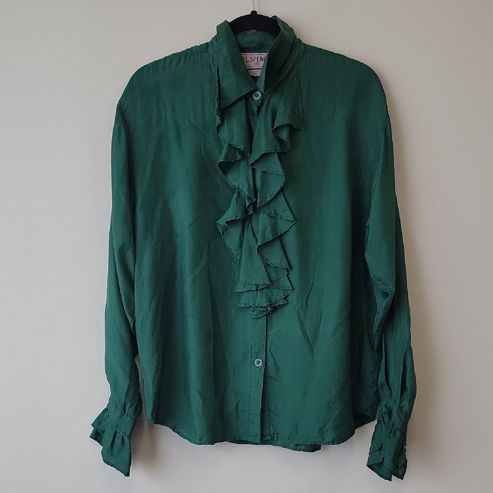 VTG Silk Ruffle Blouse